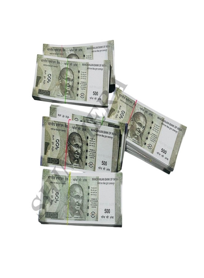 Shimmera Pack of 5 Bundle Duplicate Money Fake Currency Notes Dummy Rupee Bundle Money for Kids to Play Nakli Note Learning and Education Money for Kids (Total 500 Notes) - Image 3